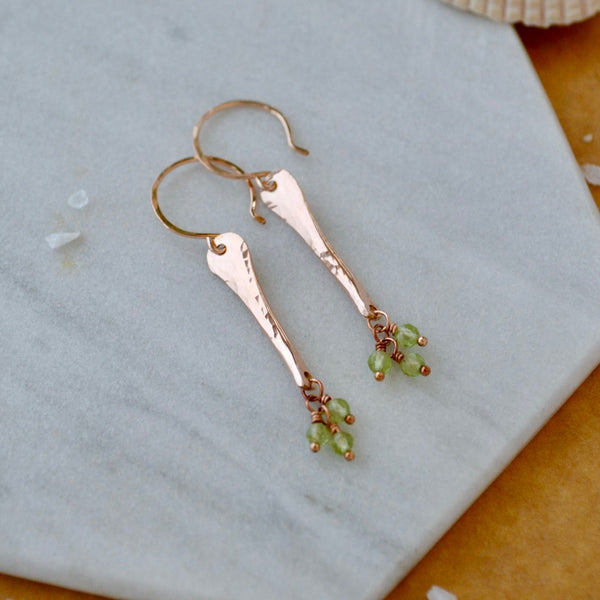 Sea Spray Earrings - modern dangle spike earrings with birthstones