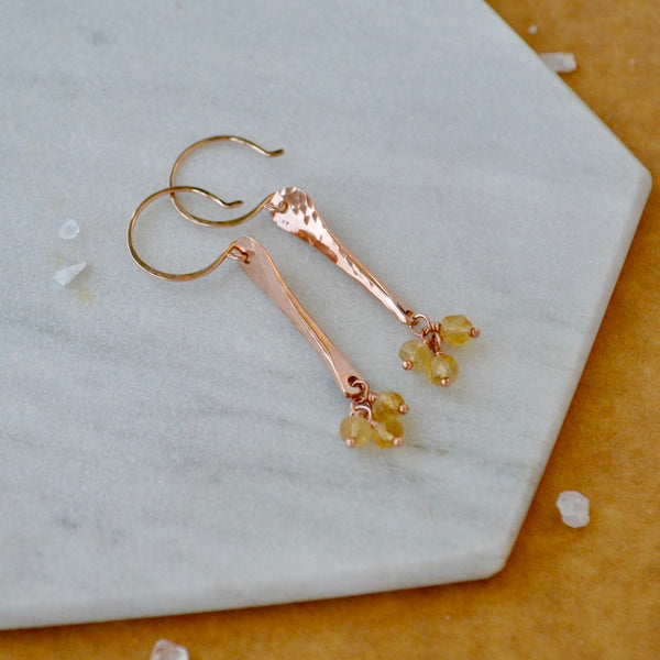 Sea Spray Earrings - modern dangle spike earrings with birthstones