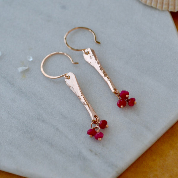 Sea Spray Earrings - modern dangle spike earrings with birthstones