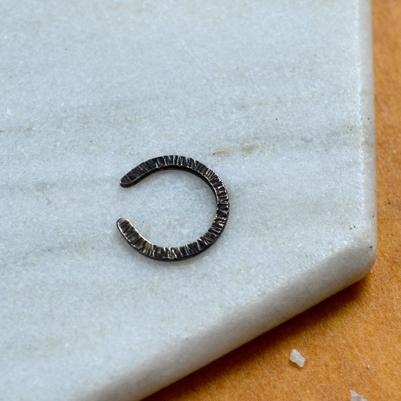Beam Nose Cuff handmade textured septum cuff fake nose ring Foamy Wader