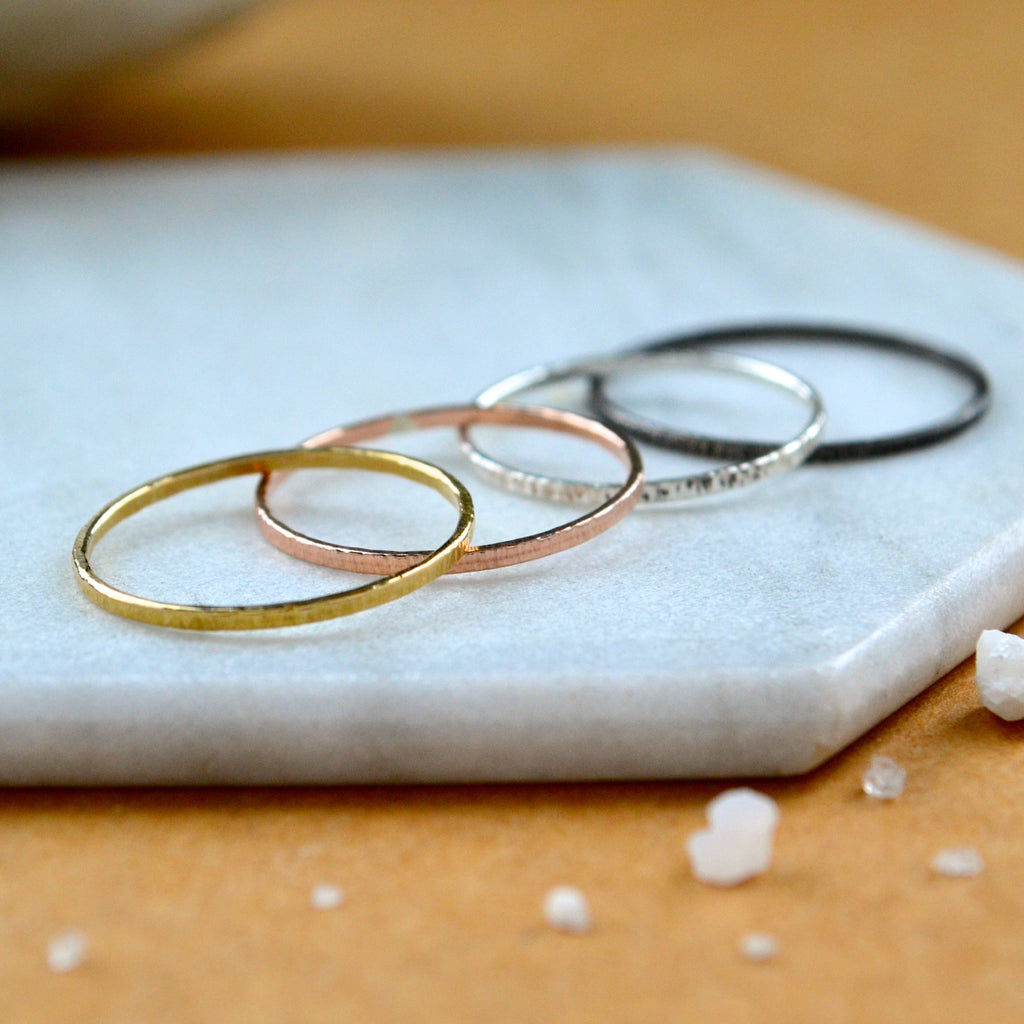 Simple Stacking Rings Designs Beam Ring handmade textured stacking ring sustainable jewelry – Foamy Wader