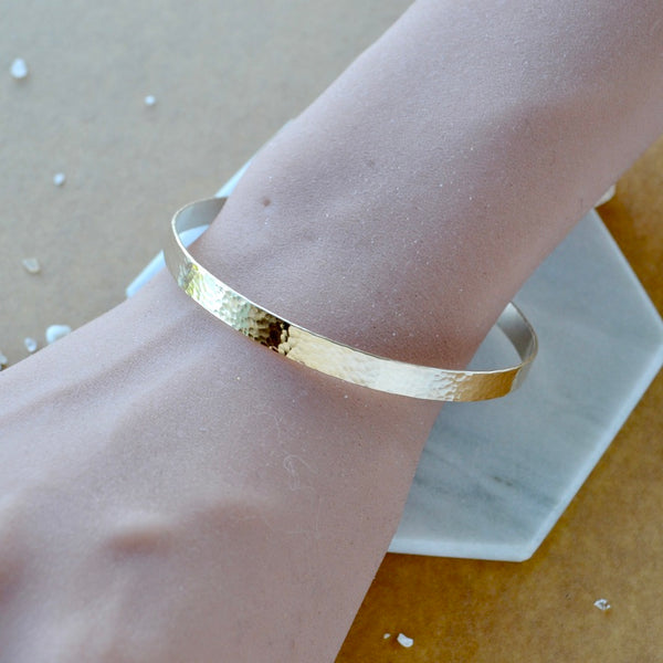 Whitecaps Bangle Bracelet - dappled circle bracelet bangle handmade