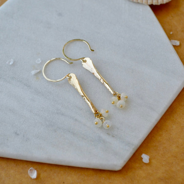 Sea Spray Earrings - modern dangle spike earrings with birthstones