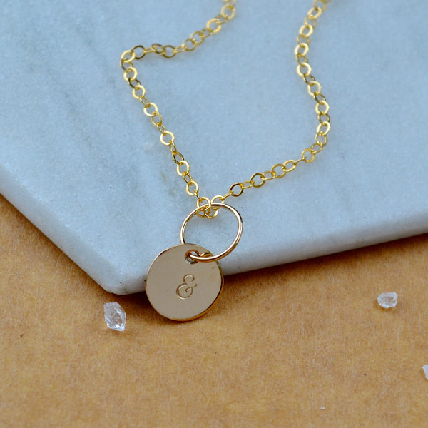 CHARM pendant and symbol charms ampersand pendants handmade circle custom charm cursive pendant simple jewelry delicate handmade charm jewelry gold charms