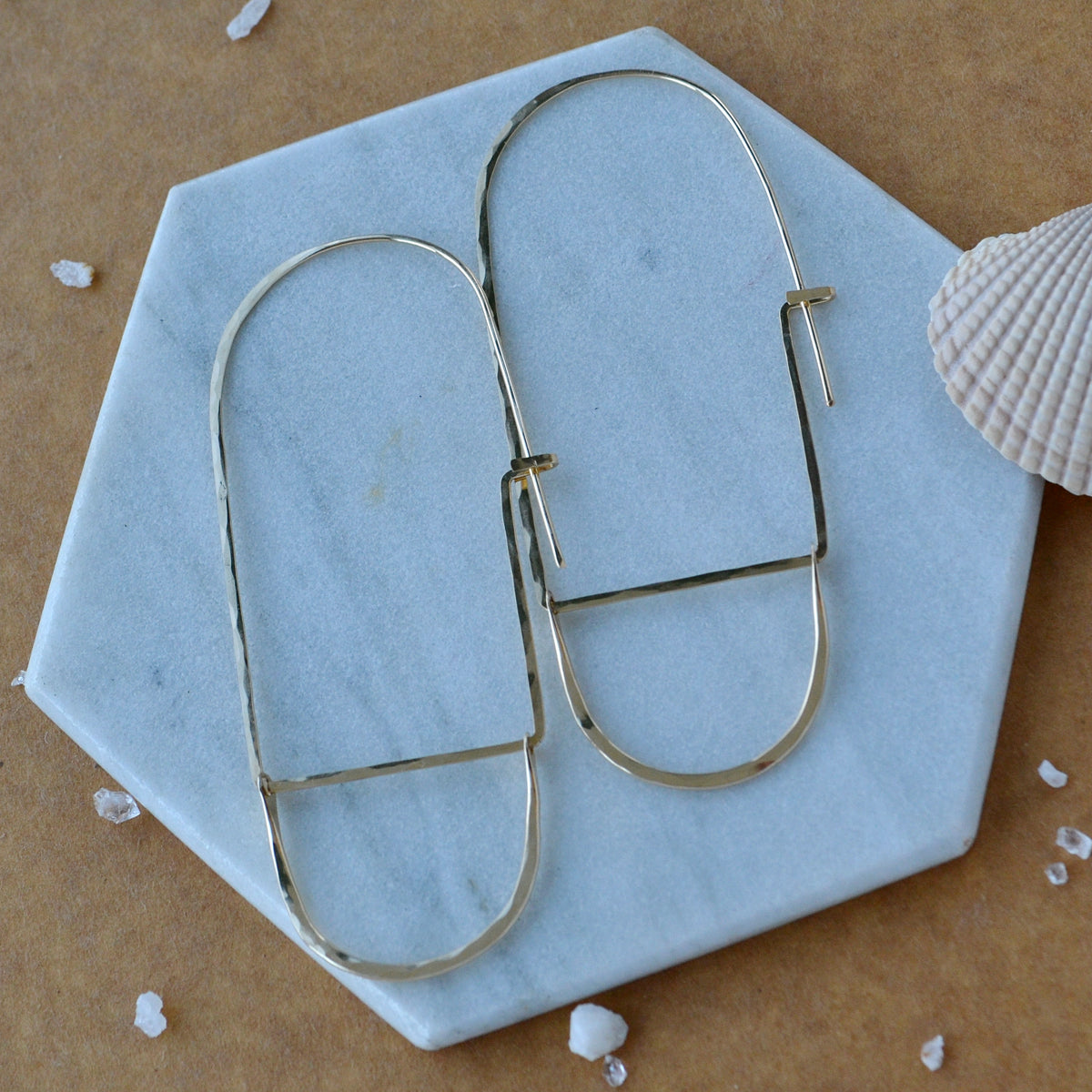 Cove Hoop Earrings arched threader hoop earrings oval hoops statement ear rings handmade sustainable jewelry gold filled