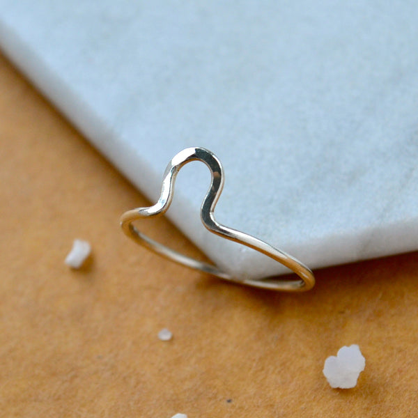 Cove RING delicate hammered arch ring simple stacking rings 1mm wide stacker ring waterproof rings stacker ring U shaped handmade silver rings nickel free jewelry sustainable