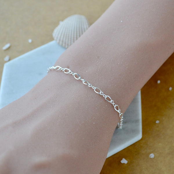 Curves Chain Bracelet - curvy infinity custom chain bracelet made to order