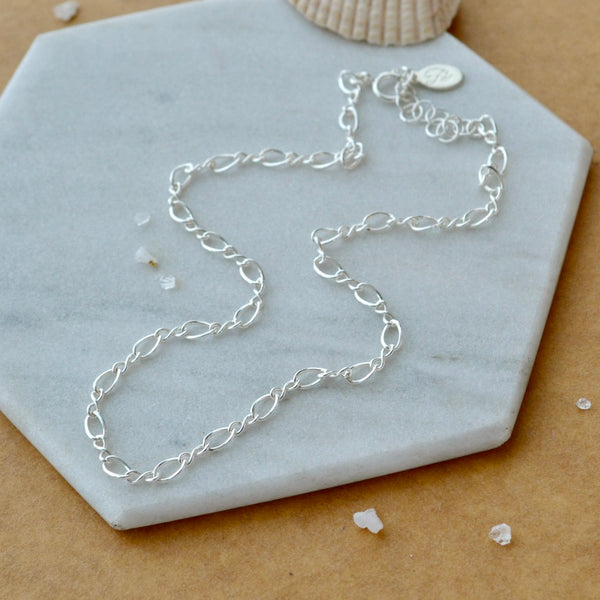 Curves Chain Anklet - curvy infinity chain ankle bracelet made to order