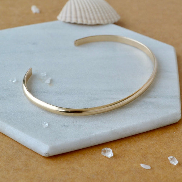 Chubby Cuff Bracelet - polished half round 3mm cuff bracelet