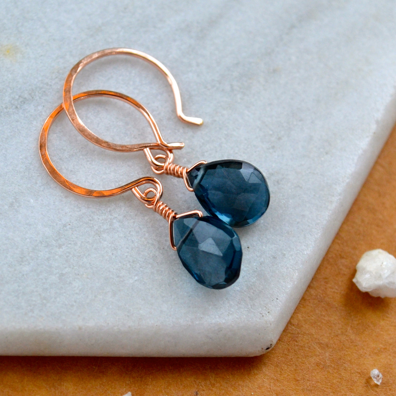 Blue sales gem earrings