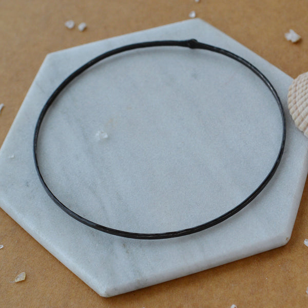 Dusk Bangle Bracelet - hammered circle bracelet bangle handmade