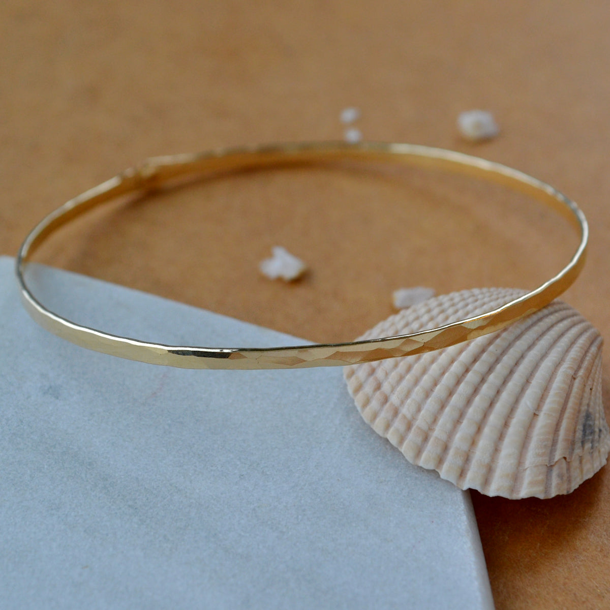 Dusk Bangle Bracelet - hammered circle bracelet bangle handmade
