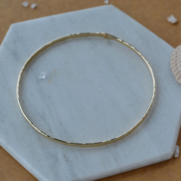 Dusk Bangle Bracelet - hammered circle bracelet bangle handmade