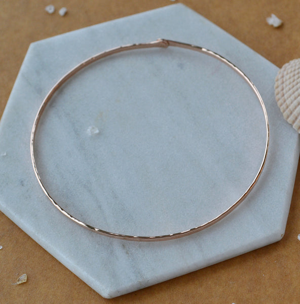 Dusk Bangle Bracelet - hammered circle bracelet bangle handmade