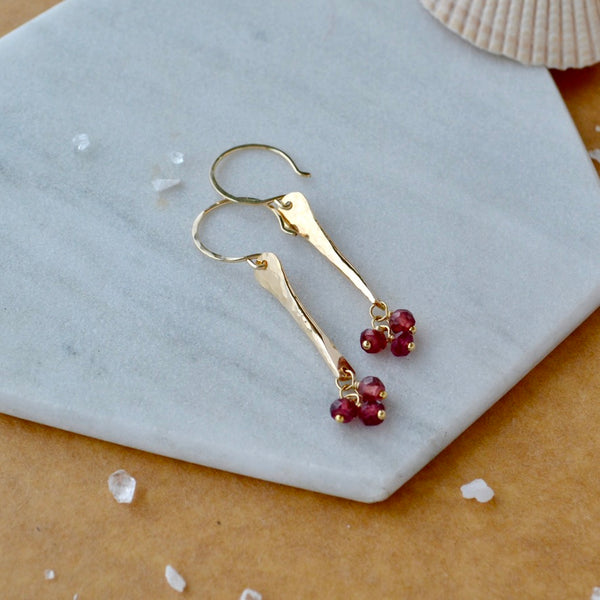 Sea Spray Earrings - modern dangle spike earrings with birthstones