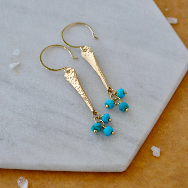 Sea Spray Earrings - modern dangle spike earrings with birthstones