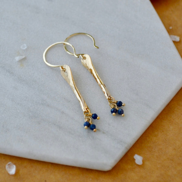 Sea Spray Earrings - modern dangle spike earrings with birthstones