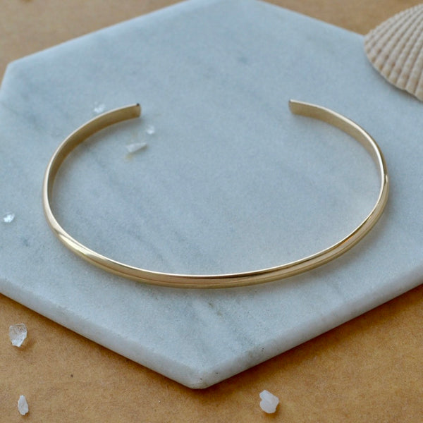 Chubby Cuff Bracelet - polished half round 3mm cuff bracelet