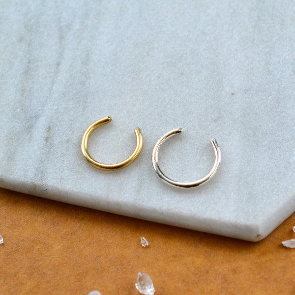 EAR CUFF EARRINGS sizes dainty smooth wire eternity ear cuffs earring simple gold filled jewelry delicate layering jewelry stacking earcuff made on Whidbey Island jewelry nickel free