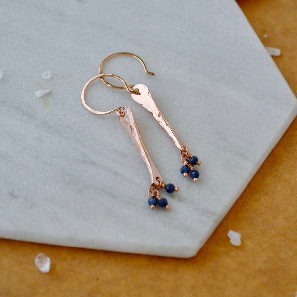Sea Spray Earrings - modern dangle spike earrings with birthstones