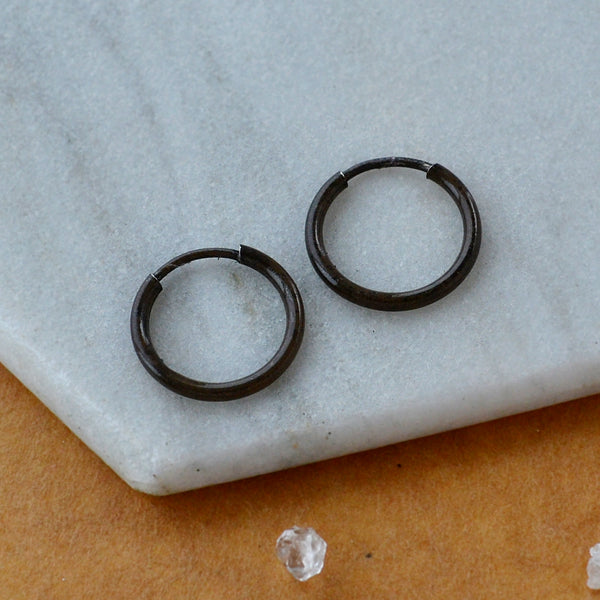 Endless Hoop Earrings - thin hollow tube classic round endless hoops (sizes)