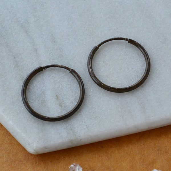 Endless Hoop Earrings - thin hollow tube classic round endless hoops (sizes)