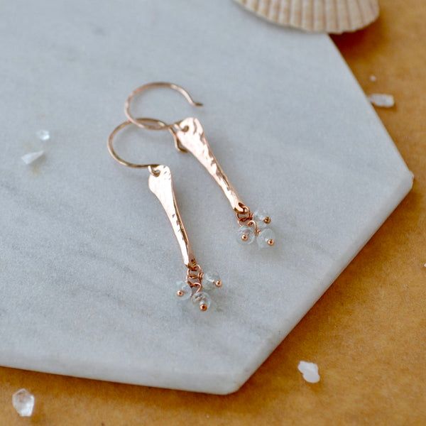 Sea Spray Earrings - modern dangle spike earrings with birthstones