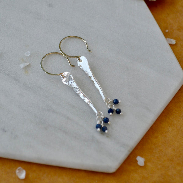 Sea Spray Earrings - modern dangle spike earrings with birthstones