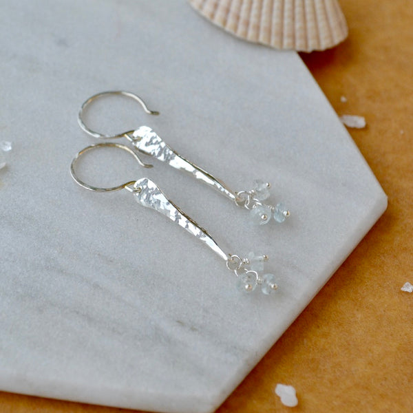 Sea Spray Earrings - modern dangle spike earrings with birthstones