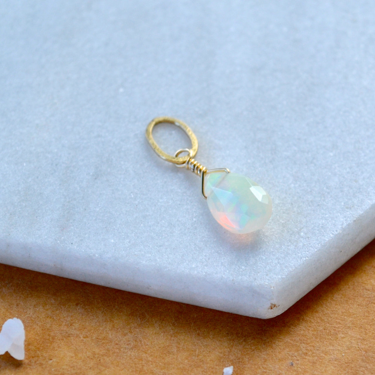Fire Within Opal gemstone pendant necklace gemstone charm for charm bracelet necklace for charms for necklaces gold fiery opal gem pendant