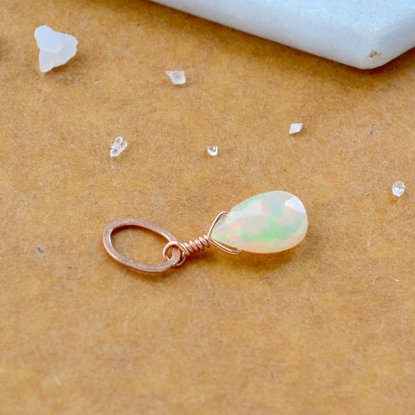 Fire Within Opal gemstone pendant necklace gemstone charm for charm bracelet necklace for charms for necklaces rose gold fill fiery opal gem pendant