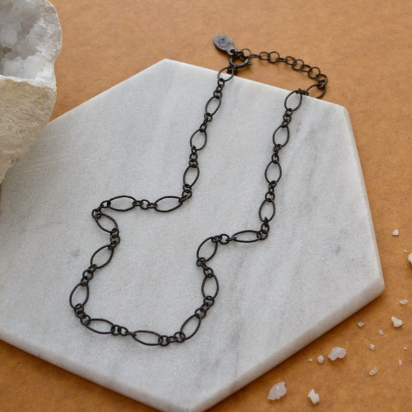 Island Layering Chain Anklet - oval long and short layering chains