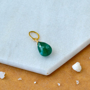 Isle Emerald gemstone pendant necklace gemstone charm for charm bracelet necklace for charms for necklaces gold emerald green gem pendant