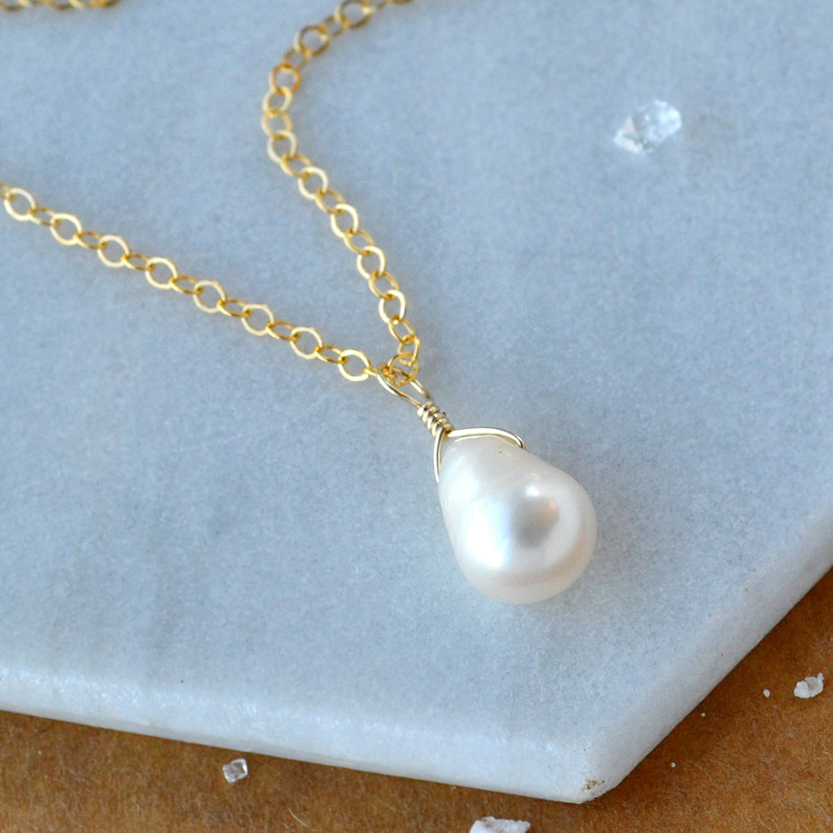 Ivory Necklace pearl pendant necklaces handmade pearl jewelry simple ivory charm gold filled