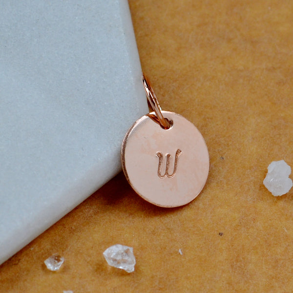 Letter W Charm - initial charm pendant with letter W // 4 fonts – Foamy  Wader