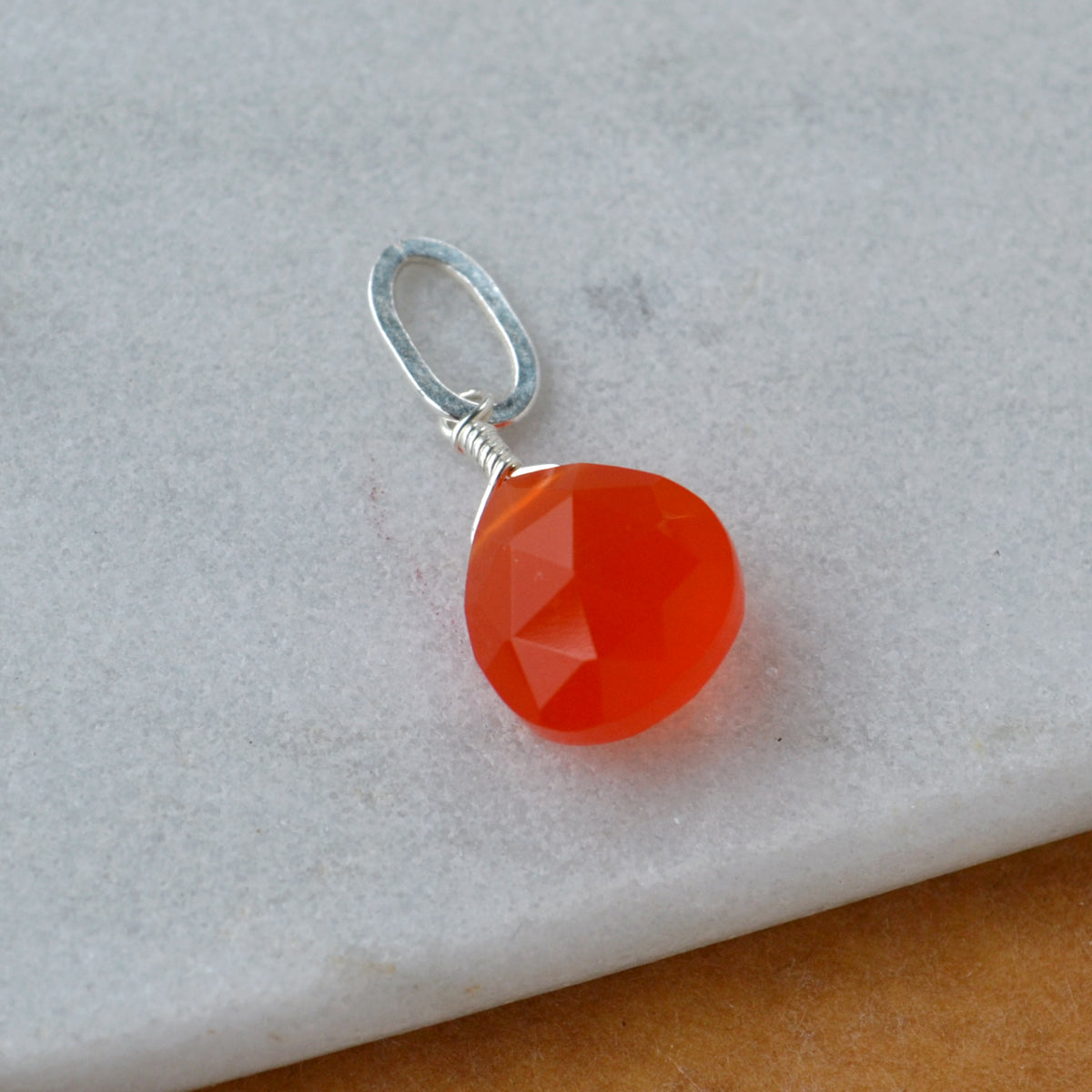 アクセサリー Haim GAGAN jewelry Carnelian pierce Sterling Silver Orange Carnelian Earrings - Prong Set