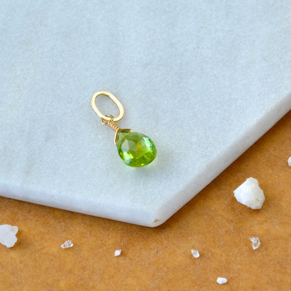 Pomme Peridot gemstone pendant necklace gemstone charm for charm bracelet necklace for charms for necklaces gold apple green gem pendant