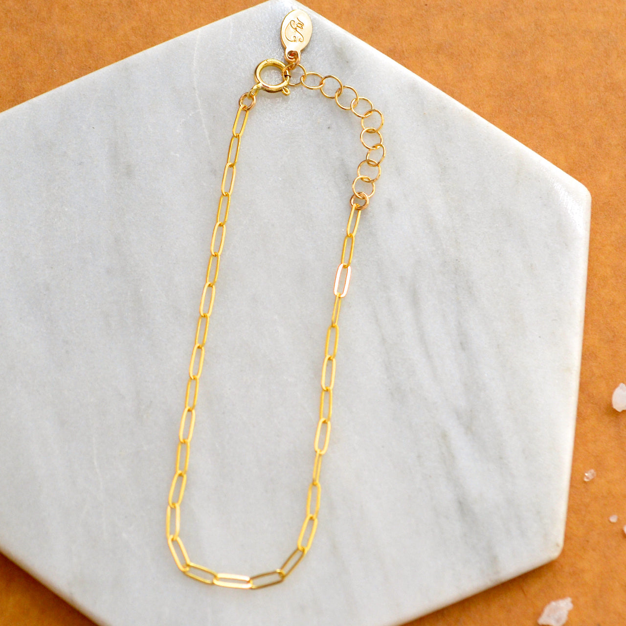 Paperclip Bracelet - Dainty Gold Bracelet - Waterproof Bracelet