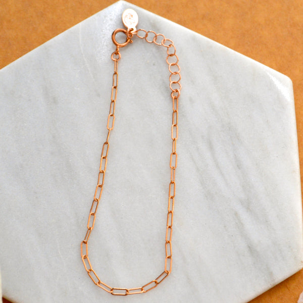 SURF CUSTOM CHAIN anklet custom made paperclip chains dainty chain anklet dainty ankle bracelet waterproof jewelry handmade nickel-free jewelry sustainable rose gold filled