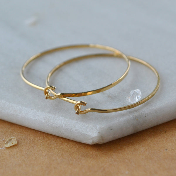 Shimmer Hoop Earrings - handmade round hammered classic one inch hoops