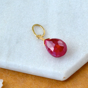 Sookie Ruby gemstone pendant necklace gemstone charm for charm bracelet necklace for charms for necklaces gold gem pendant