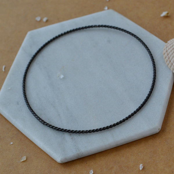 Tightrope Bangle Bracelet - twisted circle bracelet bangle handmade