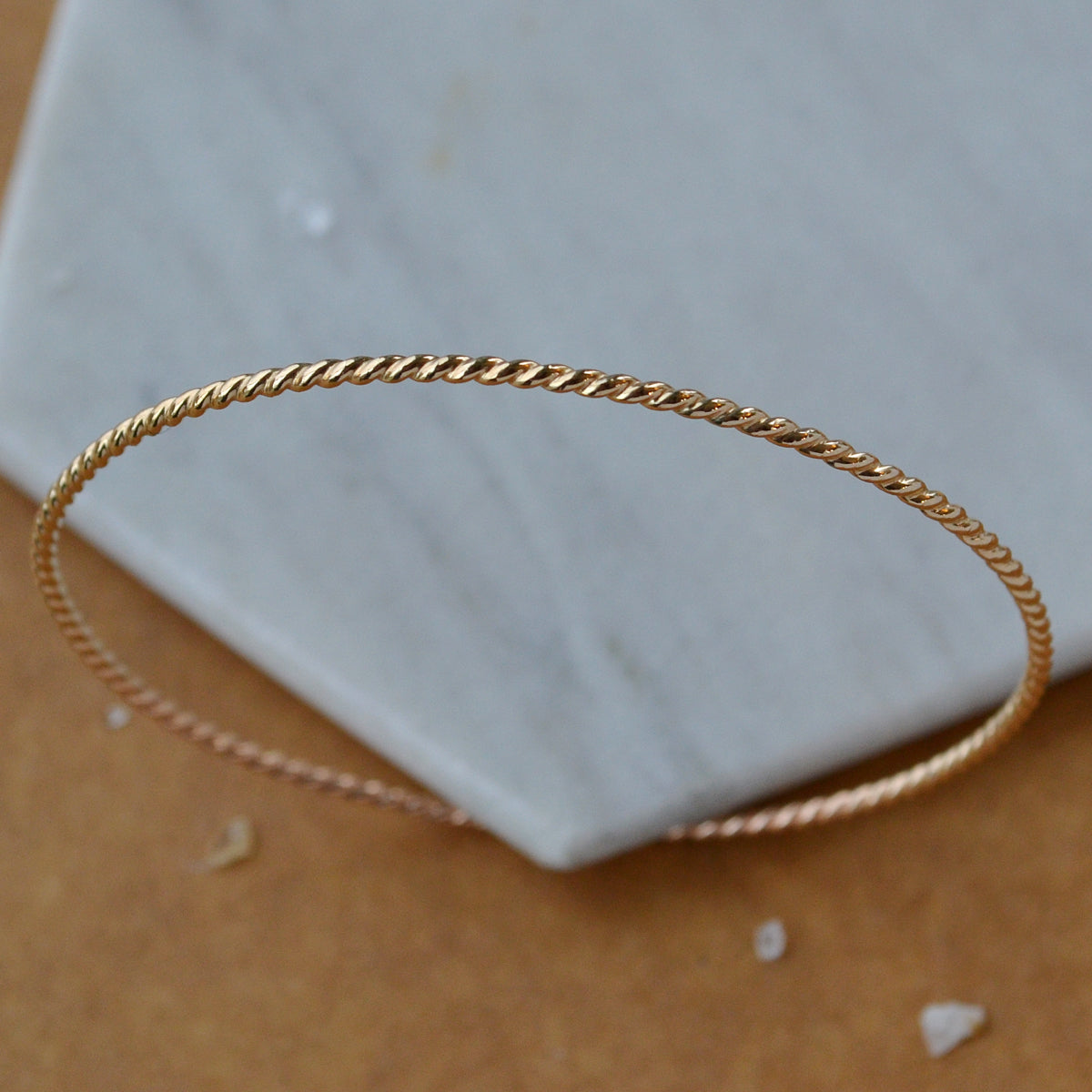 Tightrope Bangle Bracelet - twisted circle bracelet bangle handmade