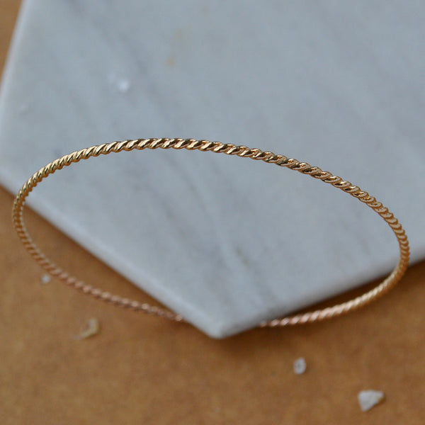 Tightrope Bangle Bracelet - twisted circle bracelet bangle handmade