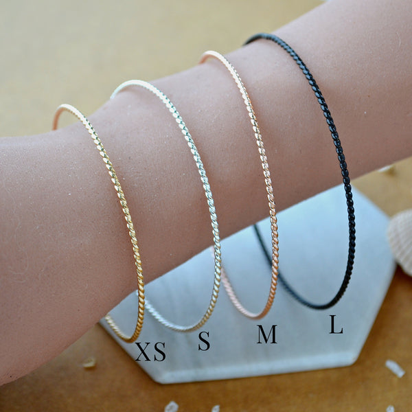 Tightrope Bangle Bracelet - twisted circle bracelet bangle handmade