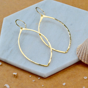 Waverider Earrings - handmade marquise shape surfboard earrings