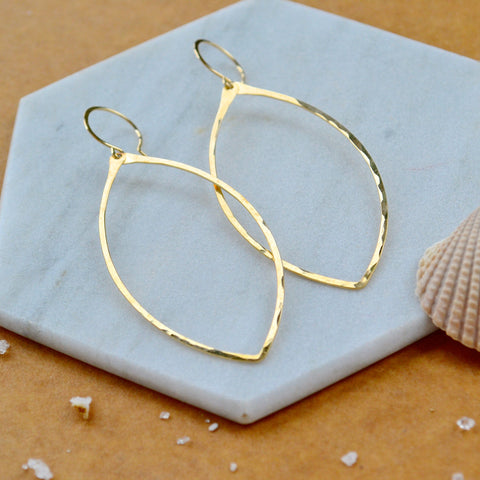 Waverider Earrings - handmade marquise shape surfboard earrings