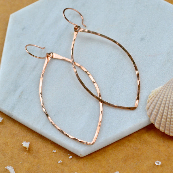 Waverider Earrings - handmade marquise shape surfboard earrings