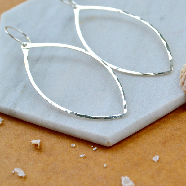 Waverider Earrings - handmade marquise shape surfboard earrings