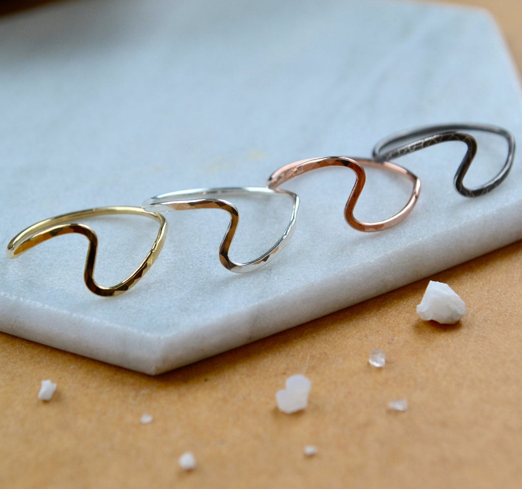 Waves Ring - handmade asymmetric wave ring, sustainable jewelry – Foamy Wader